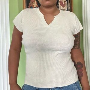 Vintage Mossimo cream ribbed top